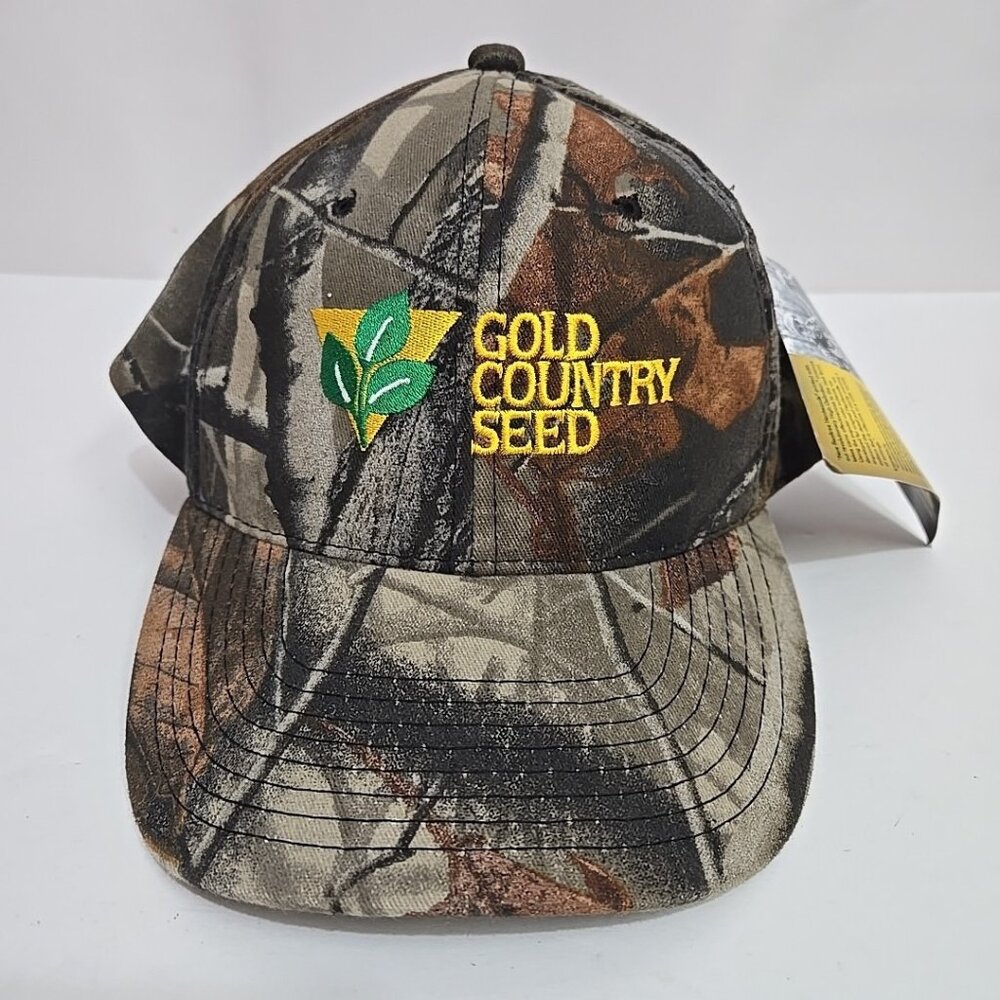 NWT Realtree Hardwood Camo Hat Gold Country Seed Embroidered Snapback Cap